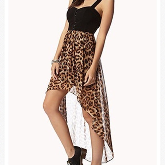 Charlotte Russe Dresses & Skirts - (HOLD)Leopard High Low Corset Dress (DONT BUY)
